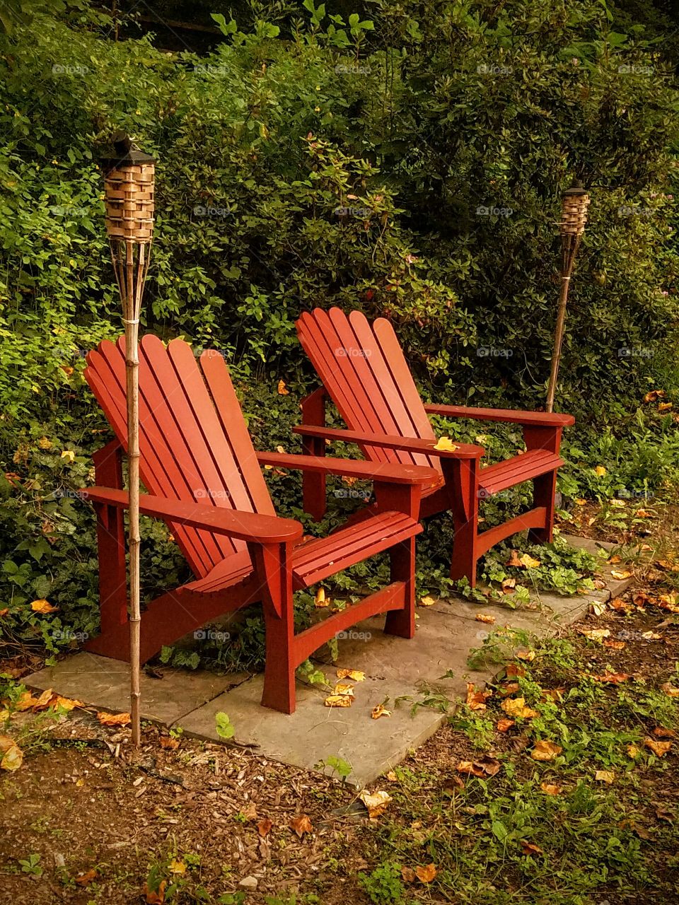 Adirondack Chairs in Garden