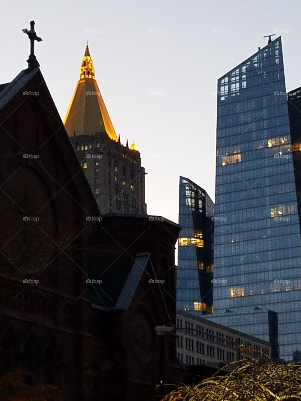 Skyscrapers at dusk