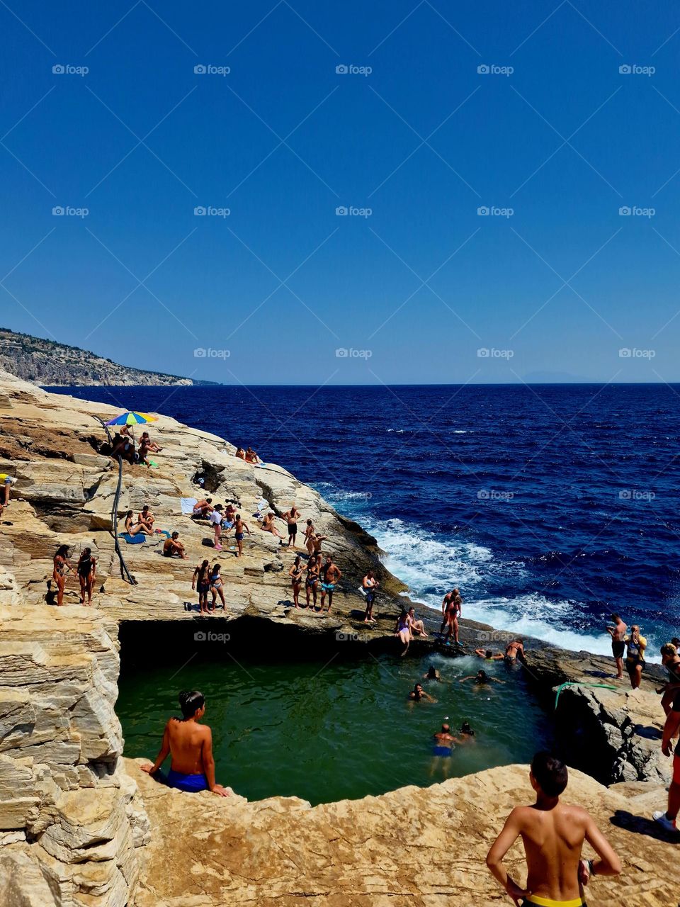 Giola beach, natural pool, island of Thassos, Greece