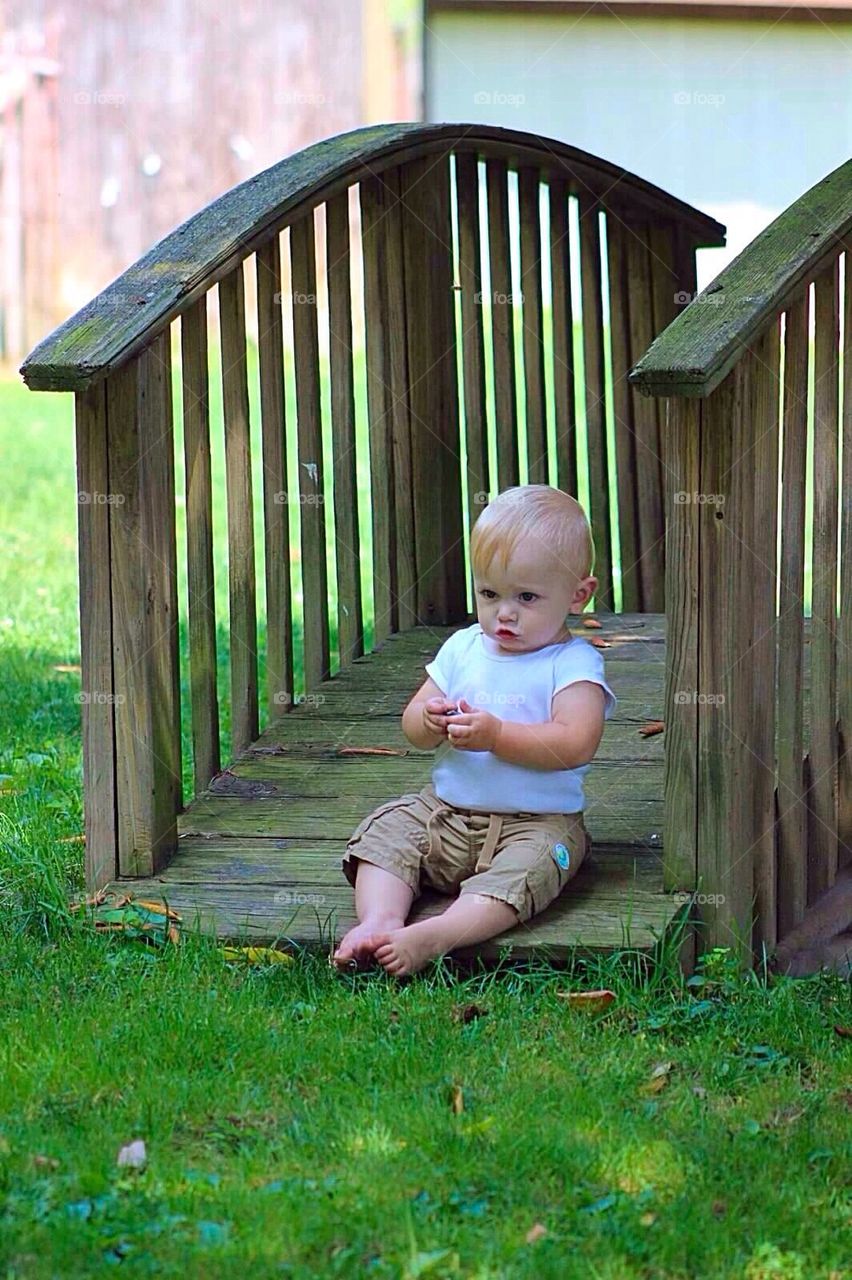 Baby on a bridge