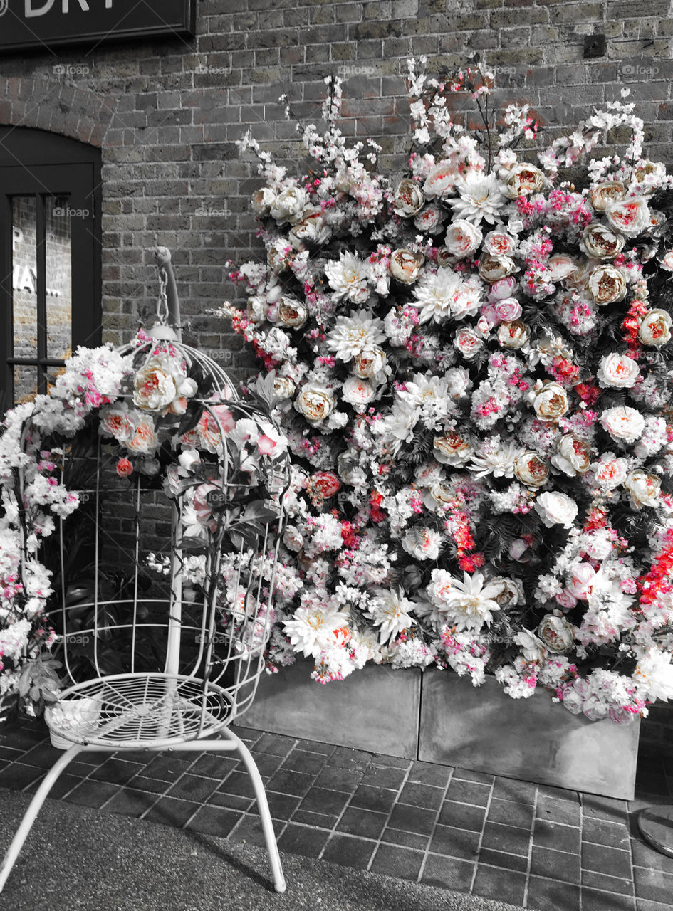Florist shop in Spitalfields Market, London, UK