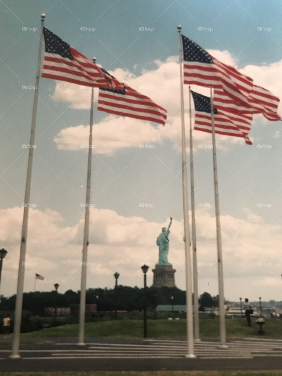 Statue Liberty Flags