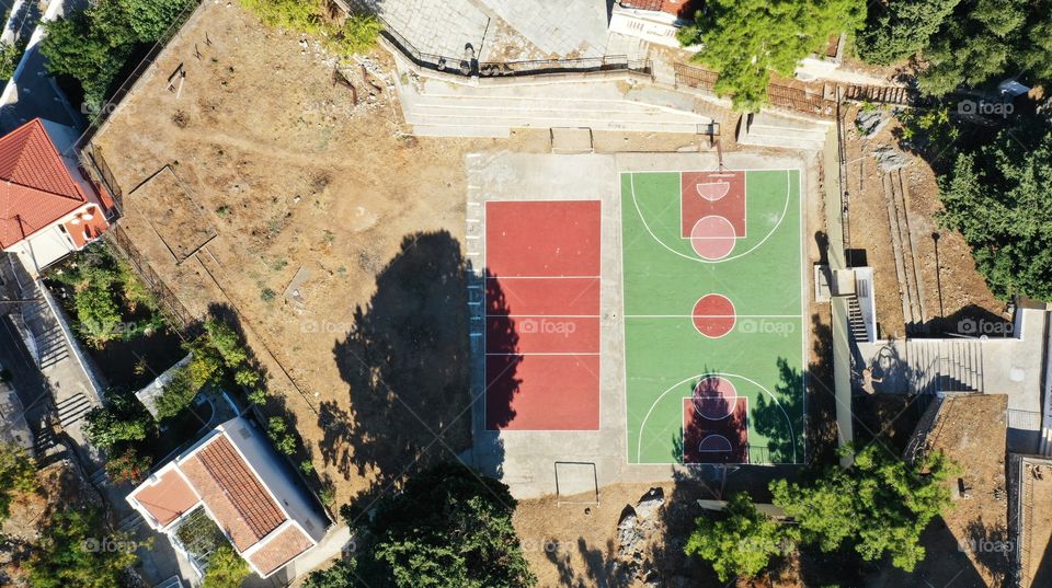Aerial view of outdoor sport section 