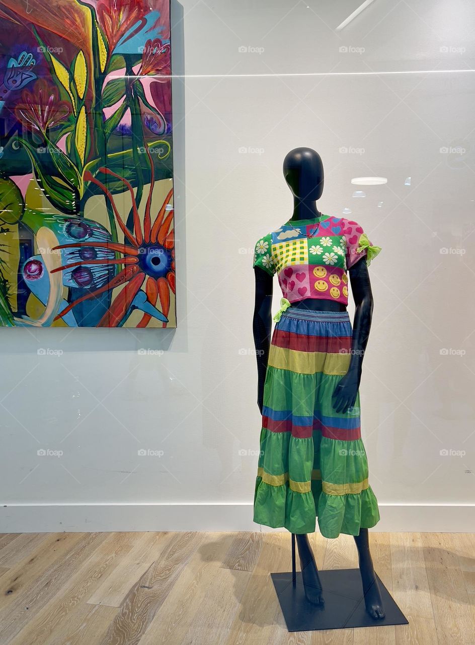 Mannequin in colorful clothes