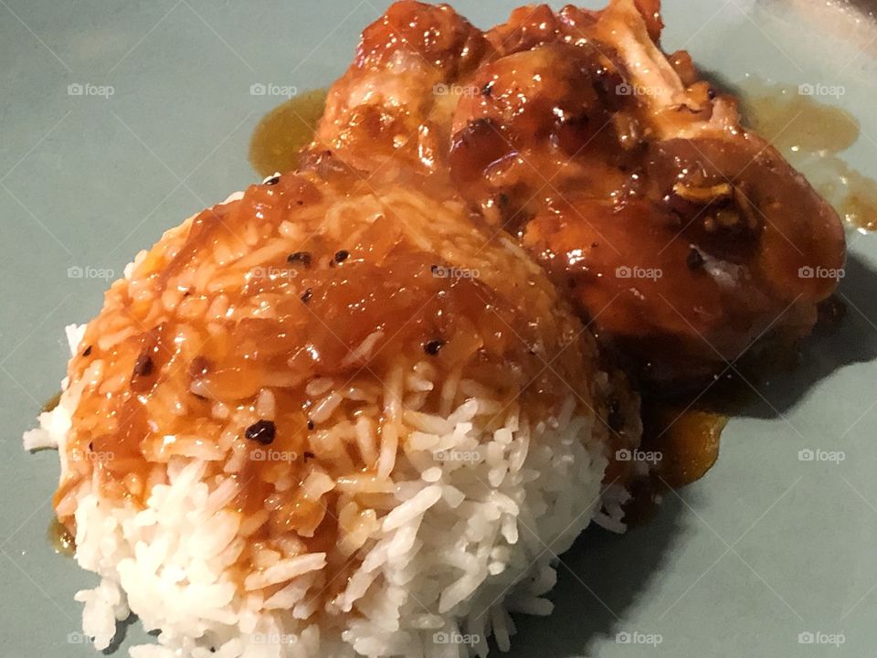 Rice and apricot chicken