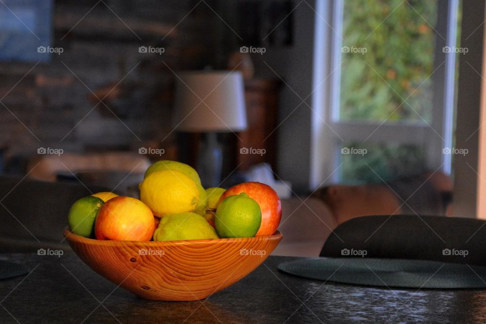 Bowl of colorful fruit