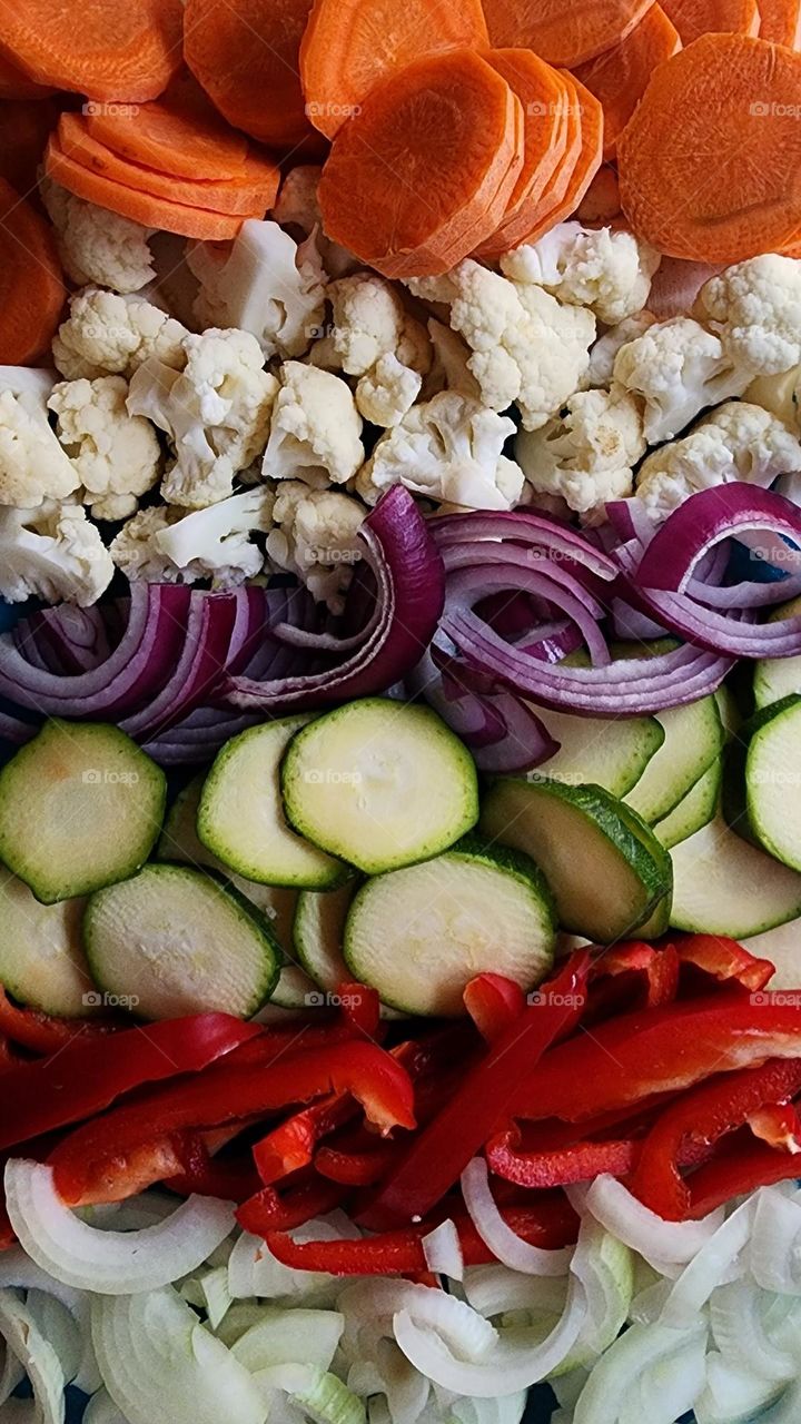 Rows of vegetables