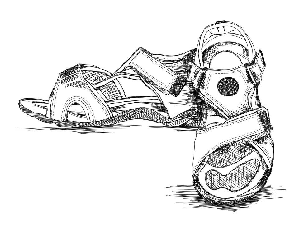 Men's sandal footwear handmade Vector illustration