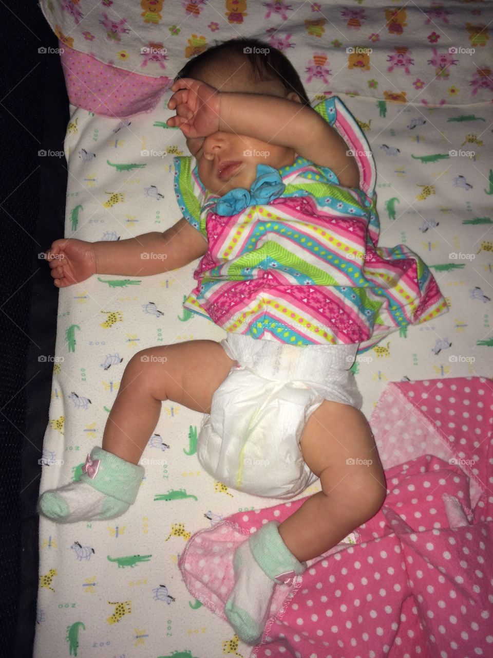 She had a rough day. It was so rough that she is dancing in her sleep. It isn't easy to be a preemie princess. 