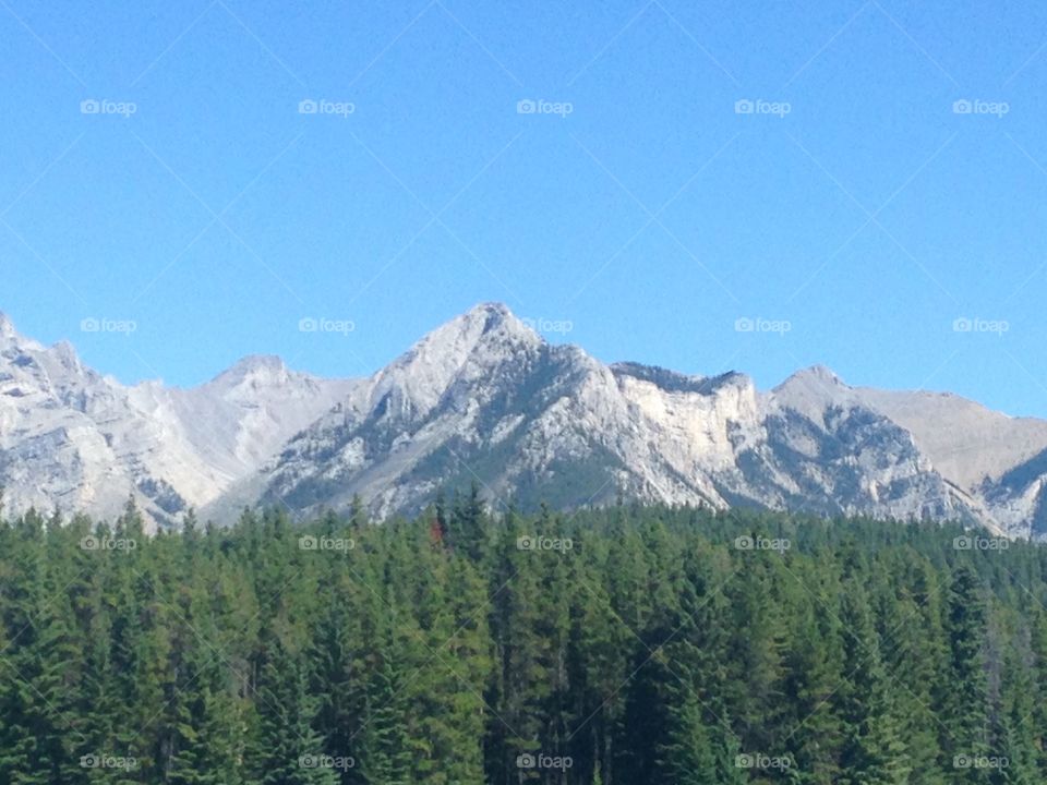 Mountains and skies