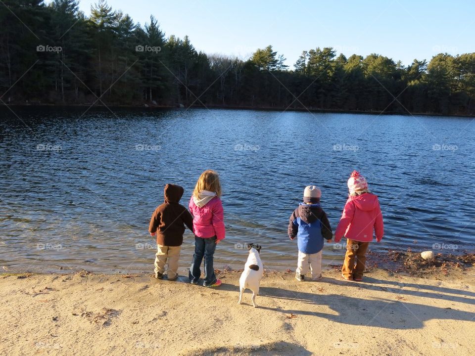 Kids at pond