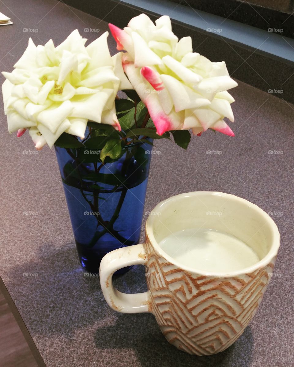 flowers and tea always good to me