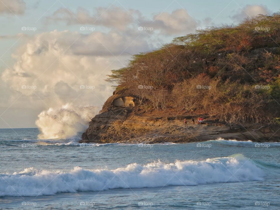 Antigua beach and waves