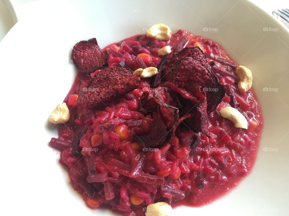 Risotto with beets
