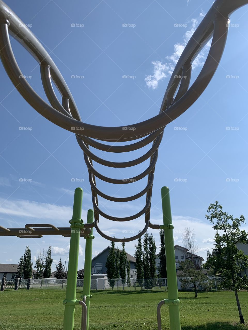 Playground monkey bars for hanging and climbing 