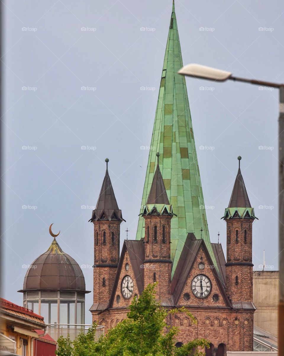 Mosque and church