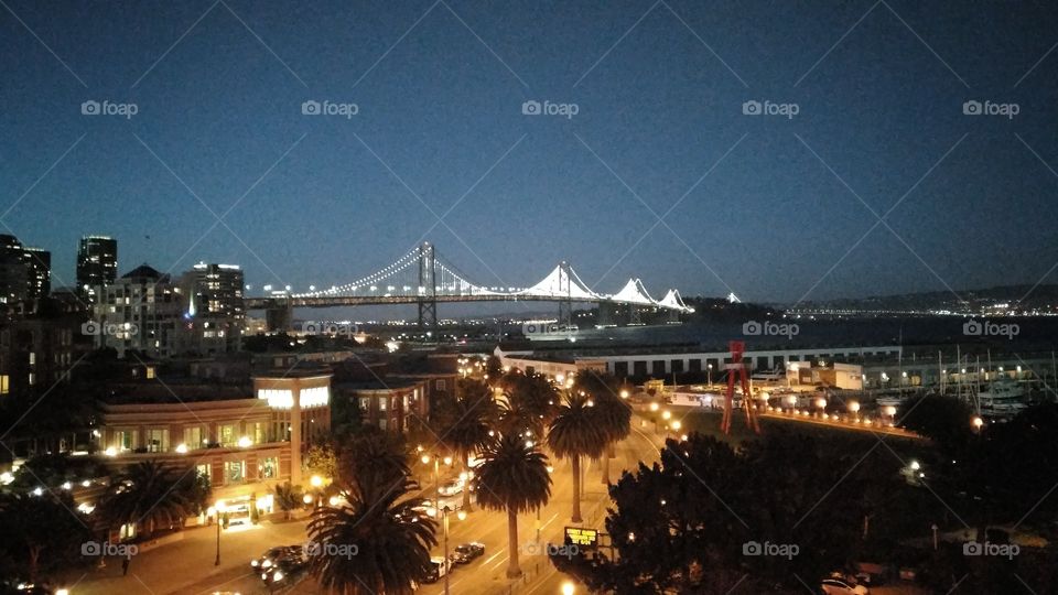 Bay bridge at night, San Francisco