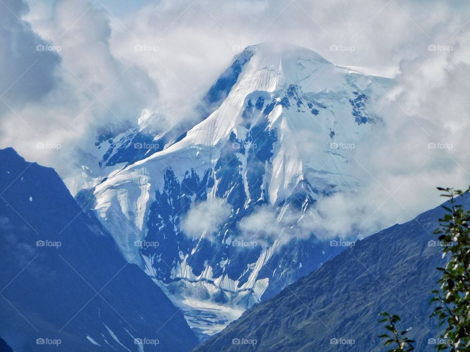Snow covered mountain peak