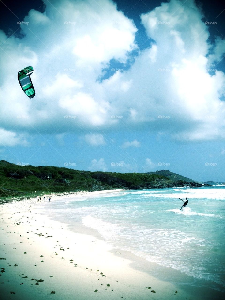 landscape beach ocean kite by ronnestam