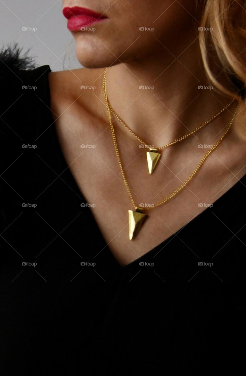 Beautiful golden necklace