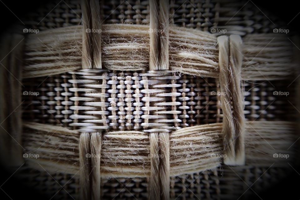 Close-up of weaved jute