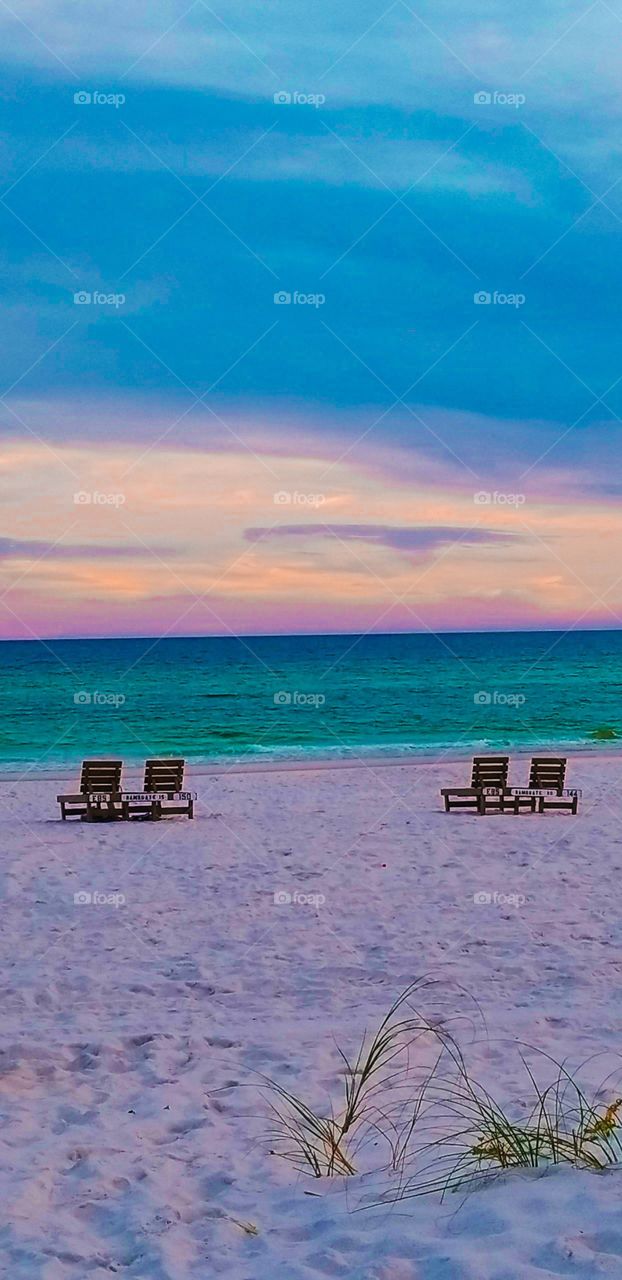 Beautiful summer sunrise on the beach