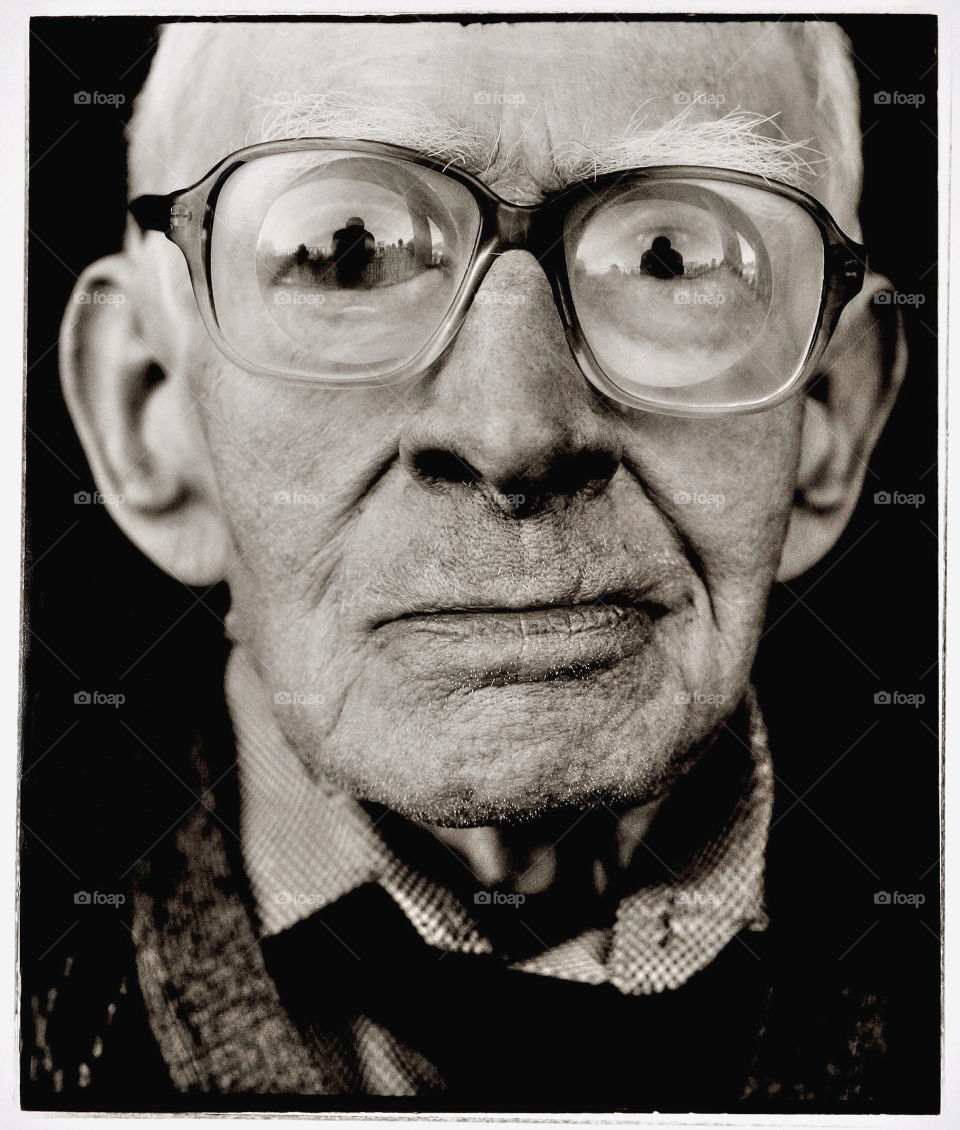 portrait black and white reginald field centenarian by jbrinkler