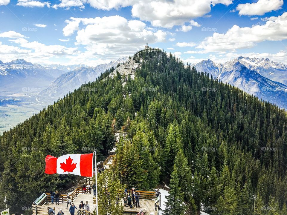 Lovely view of a peak from Sulphur Mountain Banff 