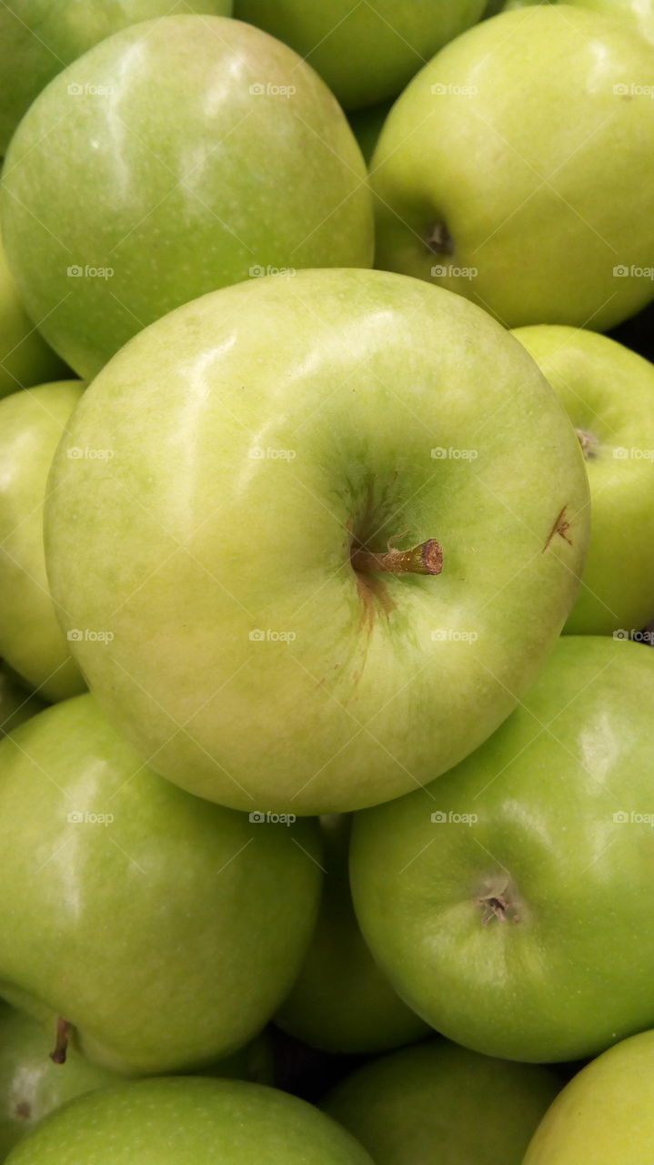 green apples close up