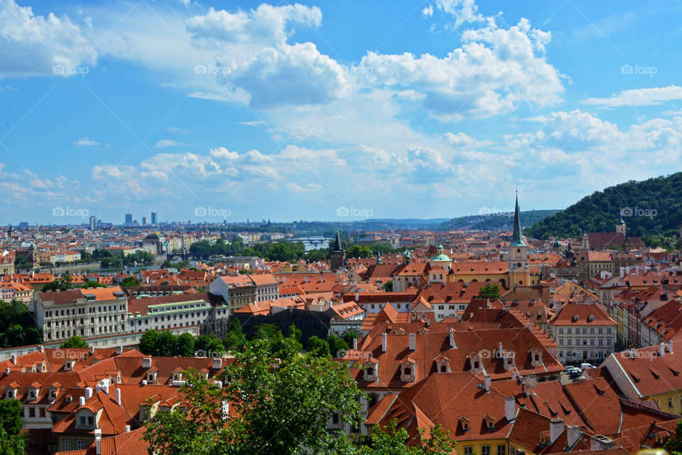 Top view of Prague