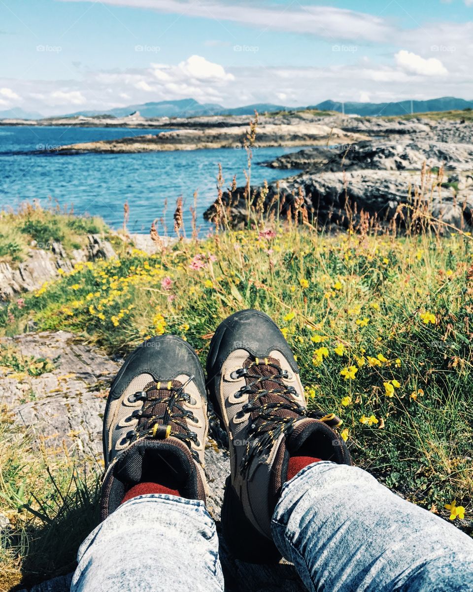 Feet view in Norway 