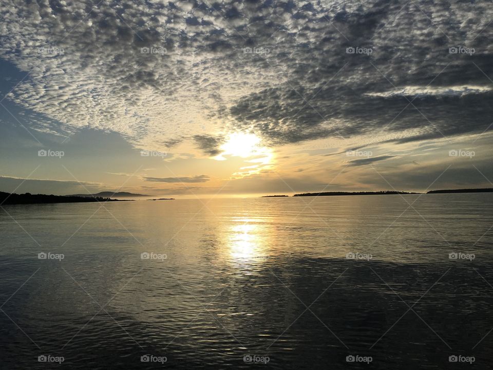 Calm lake at dusk