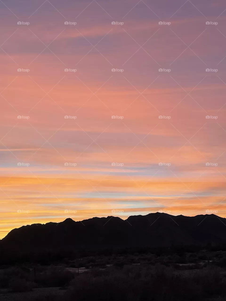 A beautiful mountain with a gorgeous sunset in the background!