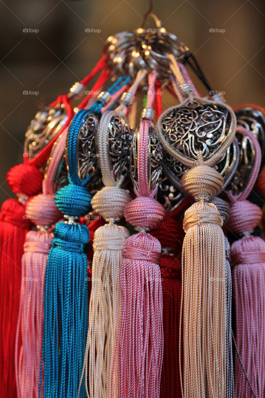Tapestry heart key chains Morocco 