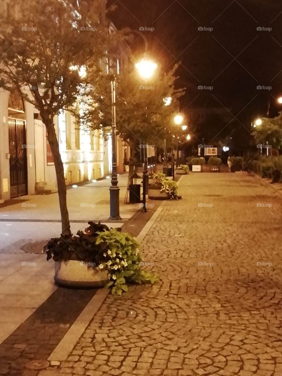 Evening streets of Nowa Sól.  Central street in Nowa Sól.
Вечерние улици города Nowa Sól. Центральная улица в Nowa Sól.