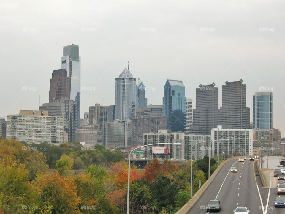 View of Philadelphia from a br