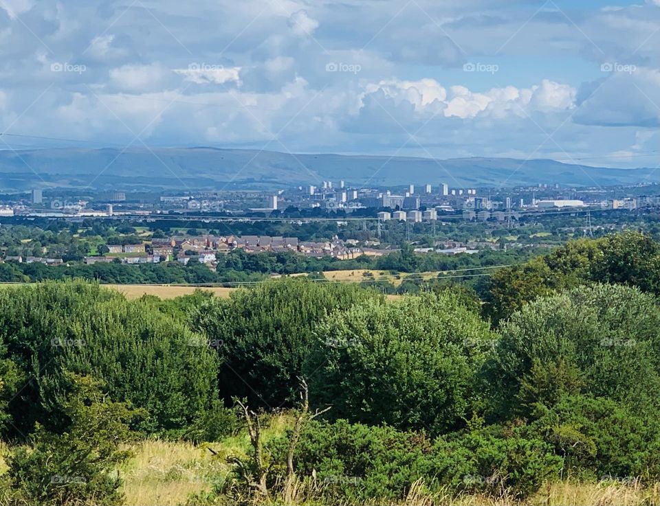 Natural landscape overlooking the hills