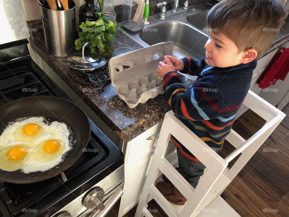 Cooking with child