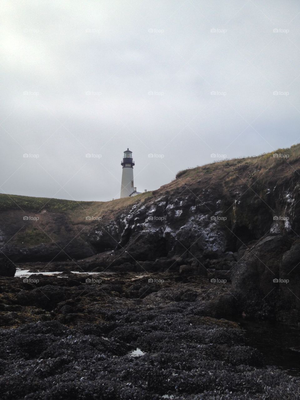 Lighthouse, Landscape, Rock, No Person, Water