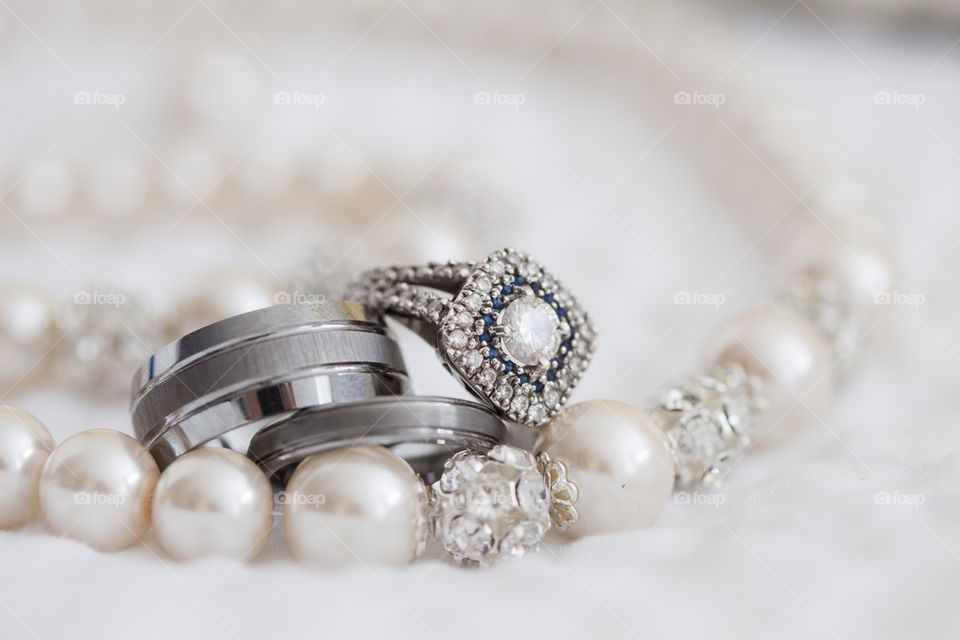 Wedding rings and necklace 