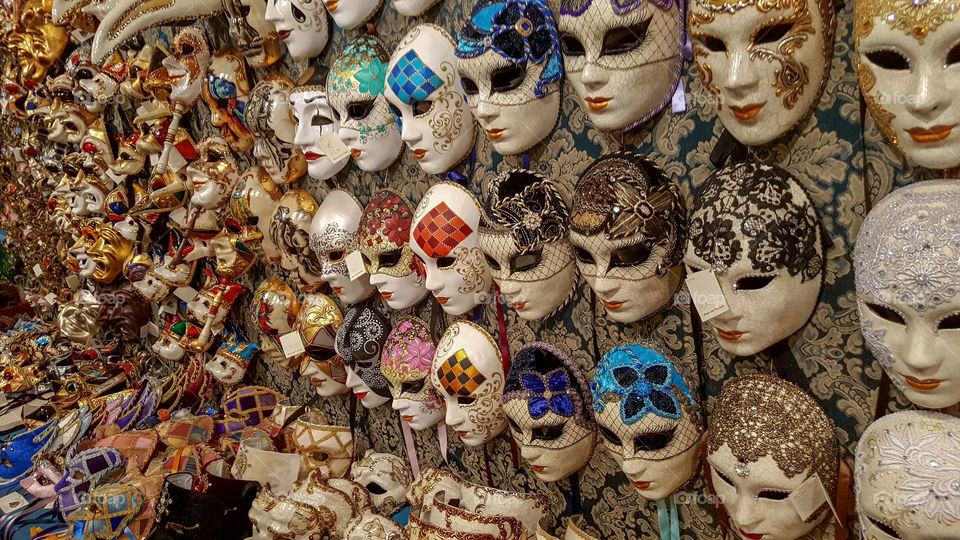 Wall of masks for sale in Venice