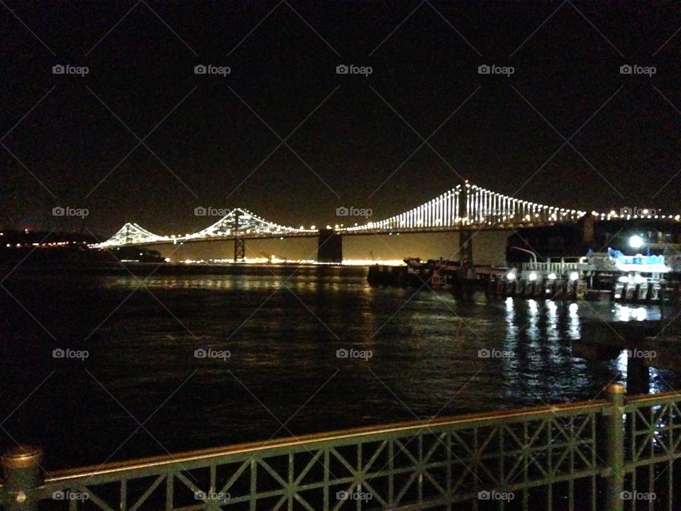 Oakland bridge lit up