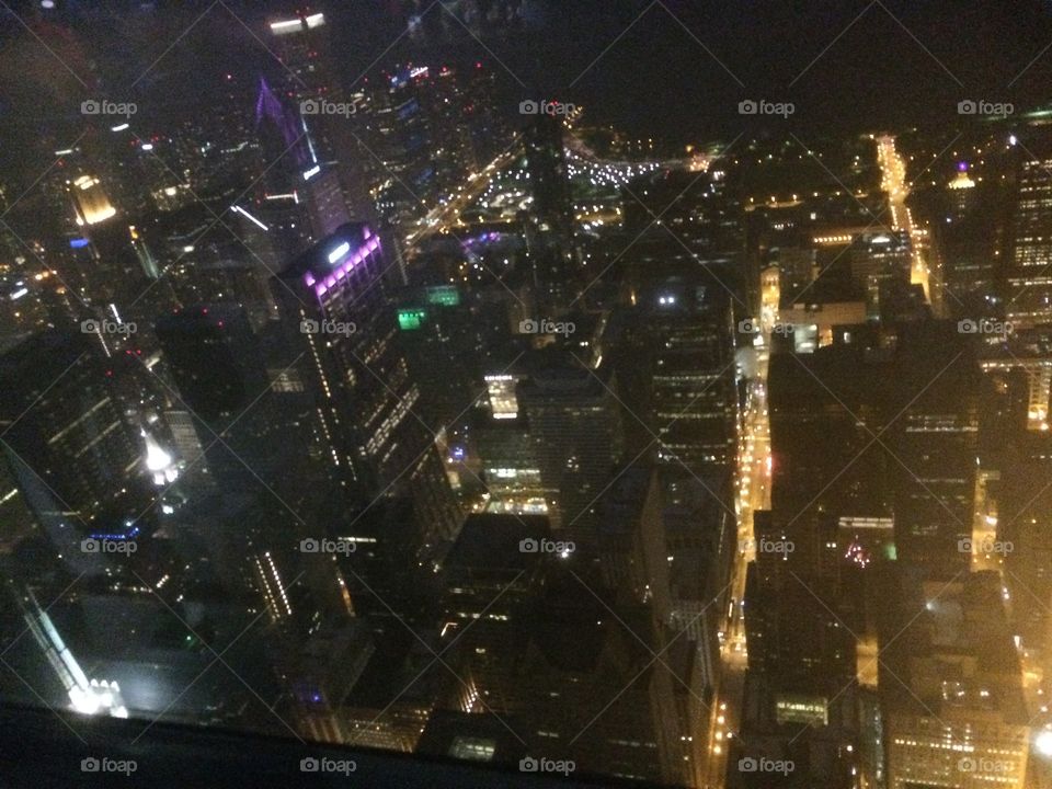 On the top of the Sears/Willis Tower In Chicago