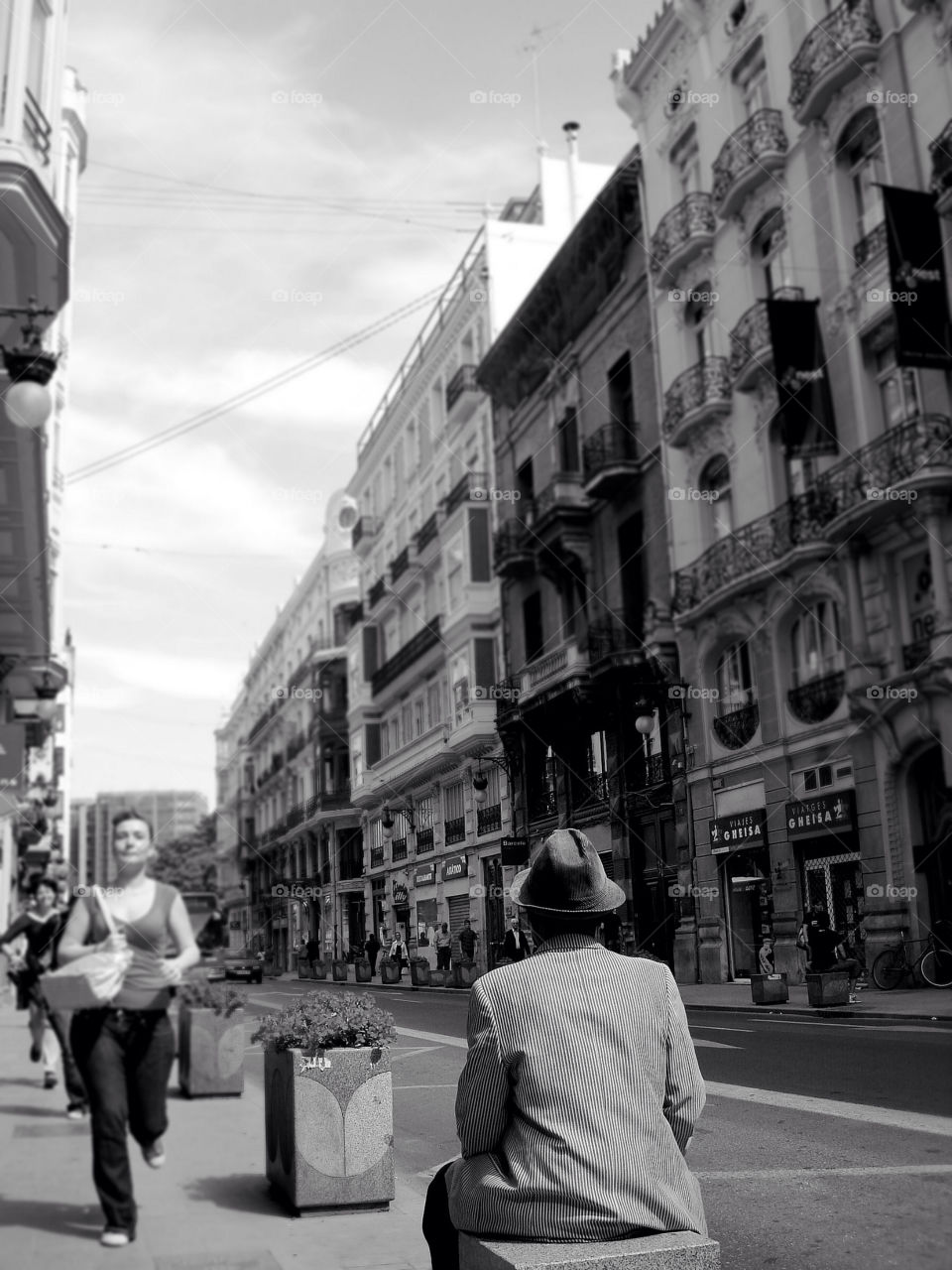 street city woman bus by krispett