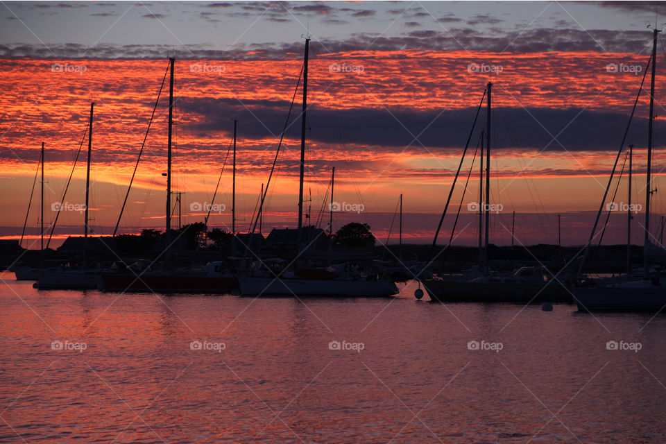 Safely moored for the evening at the Glenan archipelago.