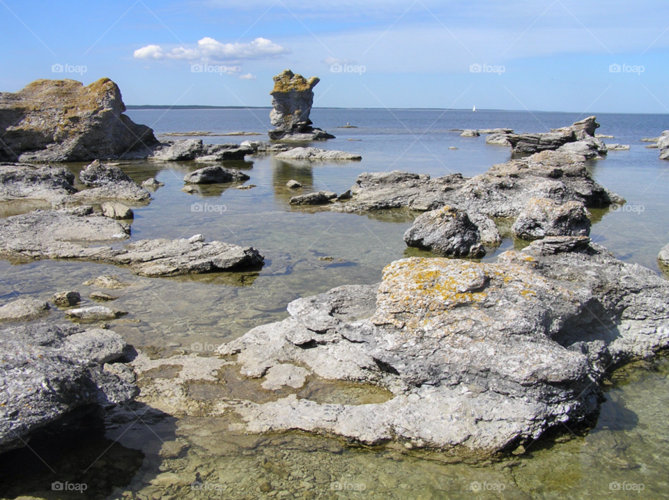 water sea gotland stone by MagnusPm