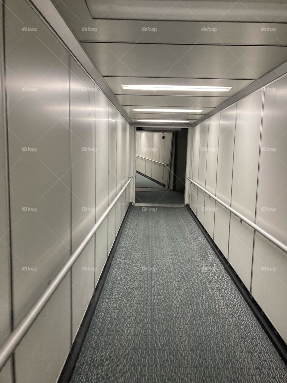 Tunnel before boarding a plane