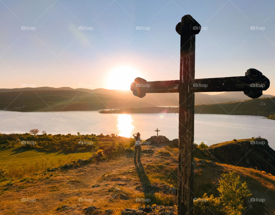 Sunset near the lake