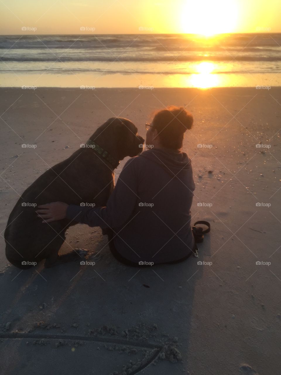 Enjoying the sunrise on the beach