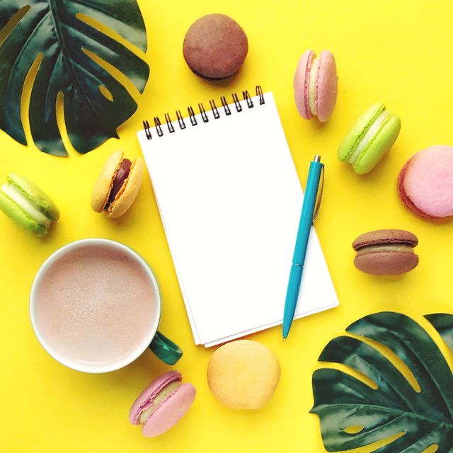 Summer colored flat lay